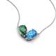 5 - Zemi 1.71 ctw Pear Shape Created Alexandrite and Blue Topaz (7x5 mm) Toi Et Moi Pendant Necklace 