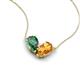 5 - Zemi 1.51 ctw Pear Shape Created Alexandrite and Citrine (7x5 mm) Toi Et Moi Pendant Necklace 