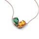 5 - Zemi 1.51 ctw Pear Shape Created Alexandrite and Citrine (7x5 mm) Toi Et Moi Pendant Necklace 