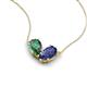 5 - Zemi 1.46 ctw Pear Shape Created Alexandrite and Iolite (7x5 mm) Toi Et Moi Pendant Necklace 