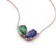 5 - Zemi 1.46 ctw Pear Shape Created Alexandrite and Iolite (7x5 mm) Toi Et Moi Pendant Necklace 