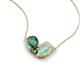 5 - Zemi 1.21 ctw Pear Shape Created Alexandrite and Opal (7x5 mm) Toi Et Moi Pendant Necklace 
