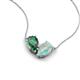 5 - Zemi 1.21 ctw Pear Shape Created Alexandrite and Opal (7x5 mm) Toi Et Moi Pendant Necklace 