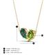 4 - Zemi 1.66 ctw Pear Shape Created Alexandrite and Peridot (7x5 mm) Toi Et Moi Pendant Necklace 