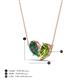 4 - Zemi 1.66 ctw Pear Shape Created Alexandrite and Peridot (7x5 mm) Toi Et Moi Pendant Necklace 