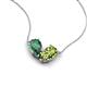 5 - Zemi 1.66 ctw Pear Shape Created Alexandrite and Peridot (7x5 mm) Toi Et Moi Pendant Necklace 