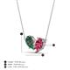 4 - Zemi 1.56 ctw Pear Shape Created Alexandrite and Pink Tourmaline (7x5 mm) Toi Et Moi Pendant Necklace 