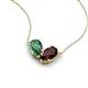 5 - Zemi 1.76 ctw Pear Shape Created Alexandrite and Red Garnet (7x5 mm) Toi Et Moi Pendant Necklace 