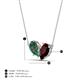 4 - Zemi 1.76 ctw Pear Shape Created Alexandrite and Red Garnet (7x5 mm) Toi Et Moi Pendant Necklace 