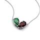 5 - Zemi 1.76 ctw Pear Shape Created Alexandrite and Red Garnet (7x5 mm) Toi Et Moi Pendant Necklace 