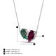 4 - Zemi 1.76 ctw Pear Shape Created Alexandrite and Rhodolite Garnet (7x5 mm) Toi Et Moi Pendant Necklace 
