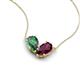 5 - Zemi 1.76 ctw Pear Shape Created Alexandrite and Rhodolite Garnet (7x5 mm) Toi Et Moi Pendant Necklace 