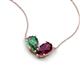 5 - Zemi 1.76 ctw Pear Shape Created Alexandrite and Rhodolite Garnet (7x5 mm) Toi Et Moi Pendant Necklace 