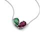 5 - Zemi 1.76 ctw Pear Shape Created Alexandrite and Rhodolite Garnet (7x5 mm) Toi Et Moi Pendant Necklace 