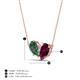 4 - Zemi 1.76 ctw Pear Shape Created Alexandrite and Rhodolite Garnet (7x5 mm) Toi Et Moi Pendant Necklace 