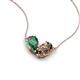5 - Zemi 1.51 ctw Pear Shape Created Alexandrite and Smoky Quartz (7x5 mm) Toi Et Moi Pendant Necklace 