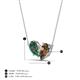 4 - Zemi 1.51 ctw Pear Shape Created Alexandrite and Smoky Quartz (7x5 mm) Toi Et Moi Pendant Necklace 
