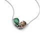 5 - Zemi 1.51 ctw Pear Shape Created Alexandrite and Smoky Quartz (7x5 mm) Toi Et Moi Pendant Necklace 