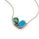 5 - Zemi 1.21 ctw Pear Shape Created Alexandrite and Turquoise (7x5 mm) Toi Et Moi Pendant Necklace 