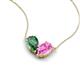5 - Zemi 1.76 ctw Pear Shape Created Alexandrite and Lab Grown Pink Sapphire (7x5 mm) Toi Et Moi Pendant Necklace 