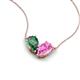 5 - Zemi 1.76 ctw Pear Shape Created Alexandrite and Lab Grown Pink Sapphire (7x5 mm) Toi Et Moi Pendant Necklace 
