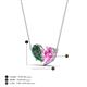 4 - Zemi 1.76 ctw Pear Shape Created Alexandrite and Lab Grown Pink Sapphire (7x5 mm) Toi Et Moi Pendant Necklace 