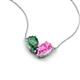 5 - Zemi 1.76 ctw Pear Shape Created Alexandrite and Lab Grown Pink Sapphire (7x5 mm) Toi Et Moi Pendant Necklace 