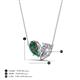 4 - Zemi 2.16 ctw Pear Shape Created Alexandrite and Lab Grown Diamond (7x5 mm) Toi Et Moi Pendant Necklace 