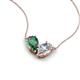 5 - Zemi 1.66 ctw Pear Shape Created Alexandrite and Natural Diamond (7x5 mm) Toi Et Moi Pendant Necklace 