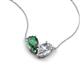 5 - Zemi 1.66 ctw Pear Shape Created Alexandrite and Natural Diamond (7x5 mm) Toi Et Moi Pendant Necklace 