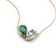 5 - Zemi 1.66 ctw Pear Shape Created Alexandrite and Natural Diamond (7x5 mm) Toi Et Moi Pendant Necklace 