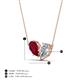 4 - Zemi 1.80 ctw Pear Shape Lab Grown Ruby and Moissanite (7x5 mm) Toi Et Moi Pendant Necklace 