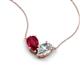 5 - Zemi 1.80 ctw Pear Shape Lab Grown Ruby and Moissanite (7x5 mm) Toi Et Moi Pendant Necklace 