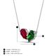 4 - Zemi 1.75 ctw Pear Shape Lab Grown Ruby and Lab Grown Emerald (7x5 mm) Toi Et Moi Pendant Necklace 