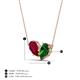 4 - Zemi 1.75 ctw Pear Shape Lab Grown Ruby and Lab Grown Emerald (7x5 mm) Toi Et Moi Pendant Necklace 