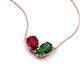 5 - Zemi 1.75 ctw Pear Shape Lab Grown Ruby and Lab Grown Emerald (7x5 mm) Toi Et Moi Pendant Necklace 