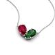 5 - Zemi 1.75 ctw Pear Shape Lab Grown Ruby and Lab Grown Emerald (7x5 mm) Toi Et Moi Pendant Necklace 