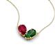 5 - Zemi 1.75 ctw Pear Shape Lab Grown Ruby and Lab Grown Emerald (7x5 mm) Toi Et Moi Pendant Necklace 