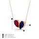 4 - Zemi 1.85 ctw Pear Shape Lab Grown Ruby and Lab Grown Blue Sapphire (7x5 mm) Toi Et Moi Pendant Necklace 