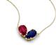 5 - Zemi 1.85 ctw Pear Shape Lab Grown Ruby and Lab Grown Blue Sapphire (7x5 mm) Toi Et Moi Pendant Necklace 