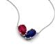 5 - Zemi 1.85 ctw Pear Shape Lab Grown Ruby and Lab Grown Blue Sapphire (7x5 mm) Toi Et Moi Pendant Necklace 
