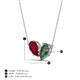 4 - Zemi 1.81 ctw Pear Shape Lab Grown Ruby and Created Alexandrite (7x5 mm) Toi Et Moi Pendant Necklace 