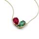 5 - Zemi 1.81 ctw Pear Shape Lab Grown Ruby and Created Alexandrite (7x5 mm) Toi Et Moi Pendant Necklace 