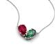 5 - Zemi 1.81 ctw Pear Shape Lab Grown Ruby and Created Alexandrite (7x5 mm) Toi Et Moi Pendant Necklace 