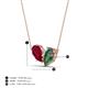 4 - Zemi 1.81 ctw Pear Shape Lab Grown Ruby and Created Alexandrite (7x5 mm) Toi Et Moi Pendant Necklace 