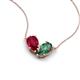 5 - Zemi 1.81 ctw Pear Shape Lab Grown Ruby and Created Alexandrite (7x5 mm) Toi Et Moi Pendant Necklace 
