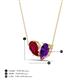 4 - Zemi 1.60 ctw Pear Shape Lab Grown Ruby and Amethyst (7x5 mm) Toi Et Moi Pendant Necklace 