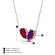 4 - Zemi 1.60 ctw Pear Shape Lab Grown Ruby and Amethyst (7x5 mm) Toi Et Moi Pendant Necklace 