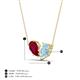 4 - Zemi 1.55 ctw Pear Shape Lab Grown Ruby and Aquamarine (7x5 mm) Toi Et Moi Pendant Necklace 