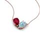 5 - Zemi 1.55 ctw Pear Shape Lab Grown Ruby and Aquamarine (7x5 mm) Toi Et Moi Pendant Necklace 